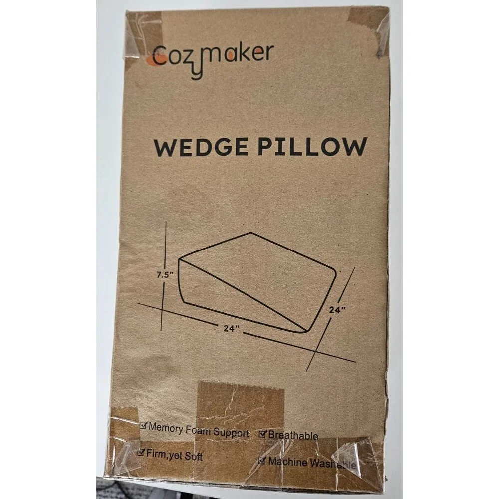CozyMaker Memory Foam Bed Wedge Pillow 24 x 24 x 7.5